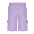 thumbnail image 5 of RYDCOT Men's Casual Cargo Shorts Elastic Waist Drawstring Breathable Outdoor Summer Beach Shorts with Pockets Hiking Shorts Purple, 5 of 6
