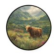 thumbnail image 2 of 36.2 Inch Round Floor Mat Cow in Green Rolling Hills Carpet Decor Rug for Living Room Bedroom, 2 of 6