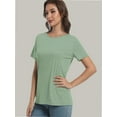 thumbnail image 6 of Women's Lightweight Soft T-Shirt - Crew Neck, Curved Hem, Comfortable & Lounge Top, Trendy Tee, 6 of 6