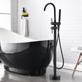 thumbnail image 3 of Floor Mount Bathtub Faucet Freestanding Tub Filler Matte Black Standing High Flow Shower Faucets with Handheld Shower Mixer Taps Swivel Spout, 3 of 7