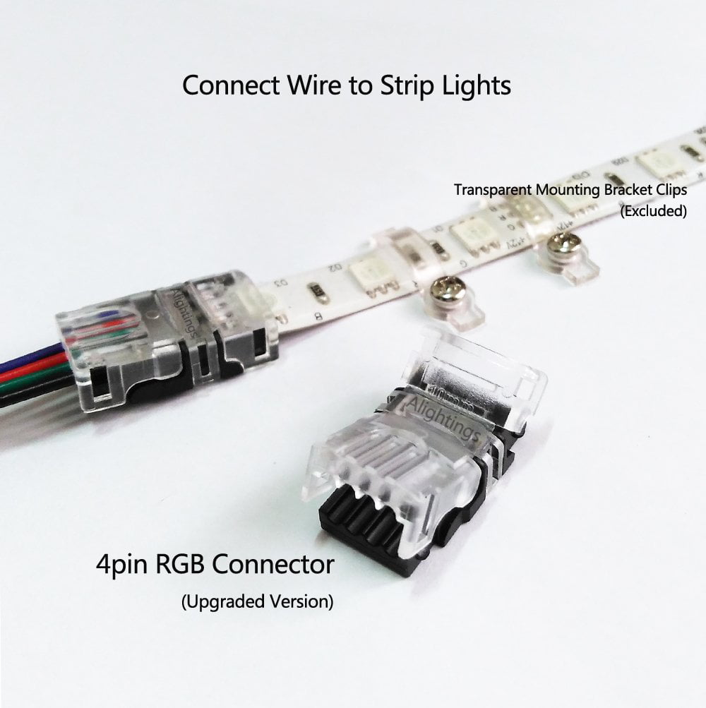 20-18 AWG Wire No Stripping Alightings LED Strip Connector for 4Pin 5050 RGB Waterproof LED Strip Lights Pack of 50 Strip to Wire Quick Connection 