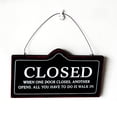thumbnail image 2 of Tkrady Double-Sided Open Sign Vintage American Style - Wooden Vintage Wood Open and Closed Signs for Business, Decorative Open Closed Sign for Door and Window, 8.26 х 7.87 Inches-black, 2 of 4