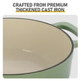 thumbnail image 4 of 6 quart cast iron dutch oven pot with lid,enameled cast iron dutch oven,featuring pot lid and heat-resistant double handles, perfect for baking, grilling, stewing, and cooking.Green, 4 of 11