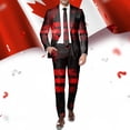 thumbnail image 2 of Slim Fit Men's Suit Jacket with Shawl Lapel and Maple Leaf Detailing, One Button Blazer for Outdoor Vacation Party Gatherings, Long Sleeve Tuxedo Style, Easy Care Fabric, All Seasons, 2 of 6