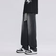 thumbnail image 2 of Styesk Men's Pants Man Solid Color Drawstring Pockets Jeans Trousers, 2 of 9