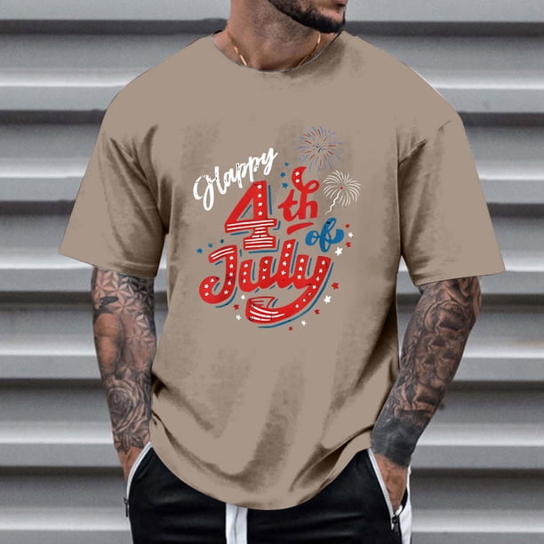 Tops para hombre, blusas y camisas de cuello redondo y manga corta para hombre, tops casuales de cuello redondo y manga corta con estampados especiales para hombre.