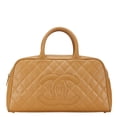 thumbnail image 1 of Pre-Owned Chanel Matelasse Coco Mark Bowling Bag Handbag Beige Caviar Skin Women's... (Good), 1 of 8