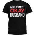 thumbnail image 1 of World's Most Okay Husband Black Mens T-Shirt, 1 of 1