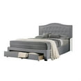 thumbnail image 4 of Sey California King Bed w Storage Drawer, Light Gray Burlap Upholstery, 4 of 7