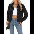 thumbnail image 1 of Chaquetas de con Botones para Mujer, Camisetas de Larga, Tendencia 2025 Negro M, 1 of 8