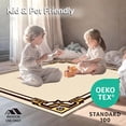 thumbnail image 4 of ODIKA 3'x5' Machine Washable Non-Slip Area Rug, Classic Maze with Modern Interlocking Borders and Art Influence High Traffic Rug with Pad, Beige, 517893, 4 of 8