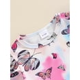 thumbnail image 4 of Miaouyo Toddler Girls Summer Outfit Butterfly Print Short Sleeve T-Shirt and Elastic Shorts Set Cute Summer 2 Piece Clothes ,  3-24 Months 2-3 Years, 4 of 10