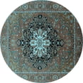 thumbnail image 1 of Ahgly Company Indoor Round Oriental Light Blue Industrial Area Rugs, 3' Round, 1 of 4