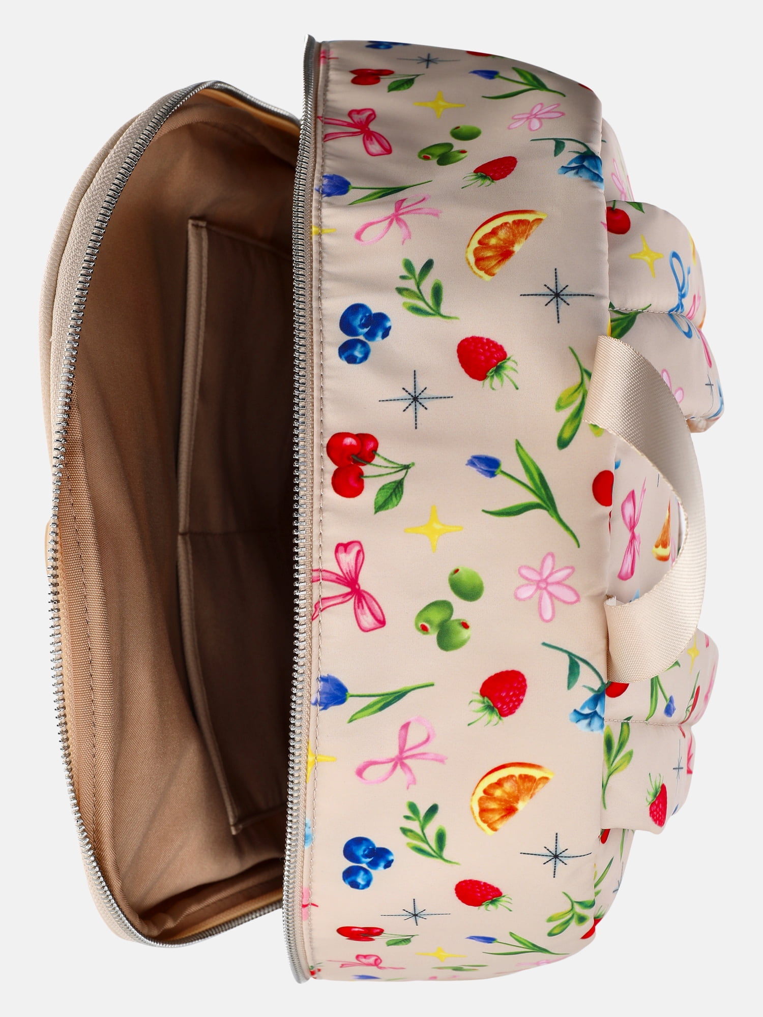MNYC Women's Double Pocket Dome Backpack Khaki Picnic