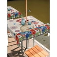 thumbnail image 2 of Outdoor Tablecloth with Umbrella Hole for Patio/Picnic/Party/Camping, 4th of July Waterproof Table Cloth Square Cover Washable, Independence Day Patriotic Flowers Cat Beige (60"x 60"), 2 of 9