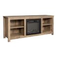 thumbnail image 3 of SYNGAR Fireplace TV Cabinet, Retro Farmhouse TV Stand for TVs up to 58 inches, TV Media Console Cabinet with Storage, Entertainment Center Table for Living Room, Bedroom, Oak, D6922, 3 of 10