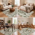 thumbnail image 3 of UERMEI 3'x5' Washable Area Rugs for Entryway Kitchen Bathroom, Non-Slip Soft Low Pile Modern Abstract Inddor Door Mat, Sage Green Cream, 3 of 7