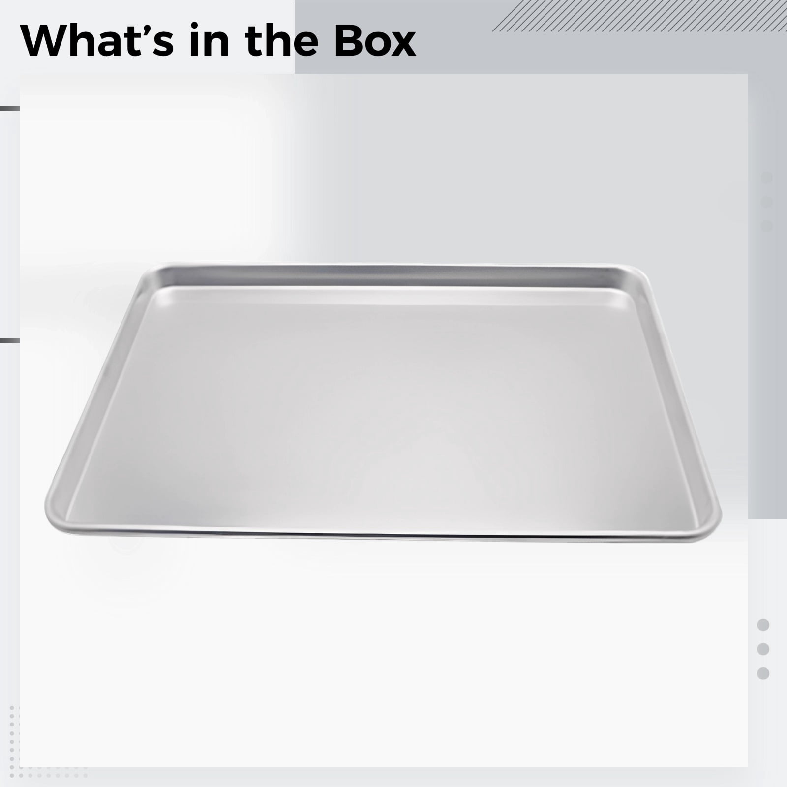 Aluminum Baking Sheet Pan, 9.6 x 13 in / 24.3 x 33 cm Commercial Aluminum Sheet Pan for Baking, Roasting, Toasting, Bun Pan with Flat Surface, Thick & Long-Lasting, Easy to Clean, Silver