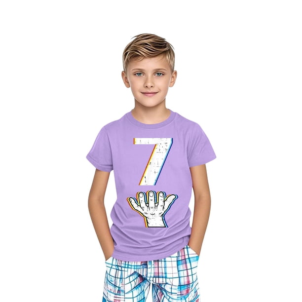 Blusas y camisas de manga corta con cuello redondo para niños pequeños, niños y niñas, camisetas estampadas de moda, lindas camisetas de manga corta con cuello redondo y estampado, blusa para niña