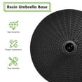 thumbnail image 6 of BLACK JAGUAR 49lbs Round Patio Umbrella Base Outdoor Resin Umbrella Stand W/ Rattan Design, Adjustable Knob, 6 of 10