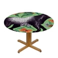 thumbnail image 3 of HAOXIT Fitted Round Tablecloth Cute s, Tropical Animals Light Green Table Cover,Elastic Edged Table Cloth Fits Round Tables 54-58, 3 of 8