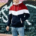 thumbnail image 2 of SUYIDA Men's Pullover Hoodie Sweatshirt Zip Up Hooded Jacket Contrast Design Long Sleeve Casual Athletic Streetwear Top Warm Comfortable Outerwear for Everyday Wear Travel and Leisure, 2 of 4