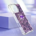 thumbnail image 3 of Liquid Quicksand Case for iPhone 16 Pro 6.3" with Diamond Kickstand, Soft TPU Luxury Fun Glitter Sparkle Flowing Clear Bling Cover Case for Apple iPhone 16 Pro. -Purple, 3 of 14