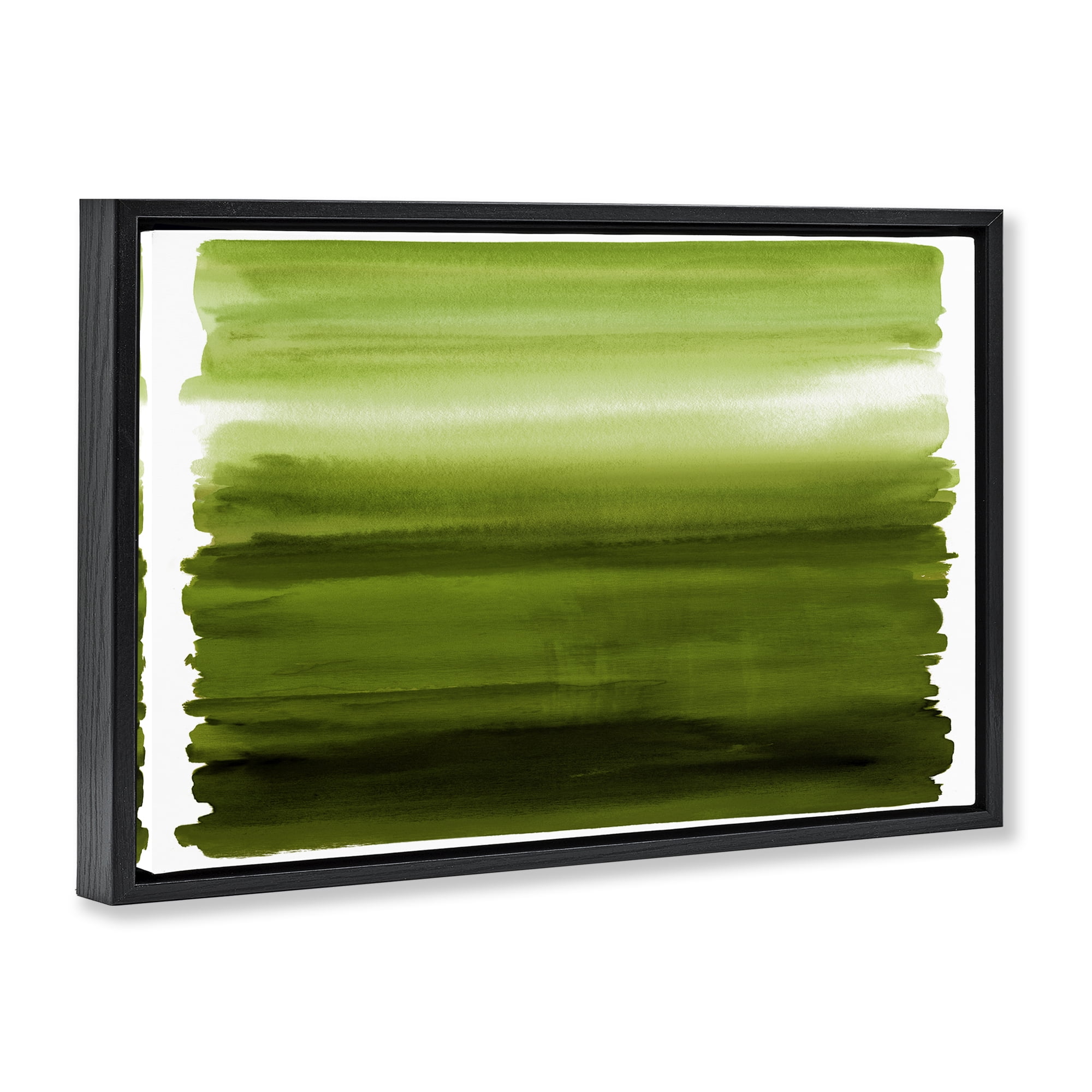 Stupell Industries Ombre Green Gradient Black Framed Floater Canvas Wall Art, design by Allie Corbin