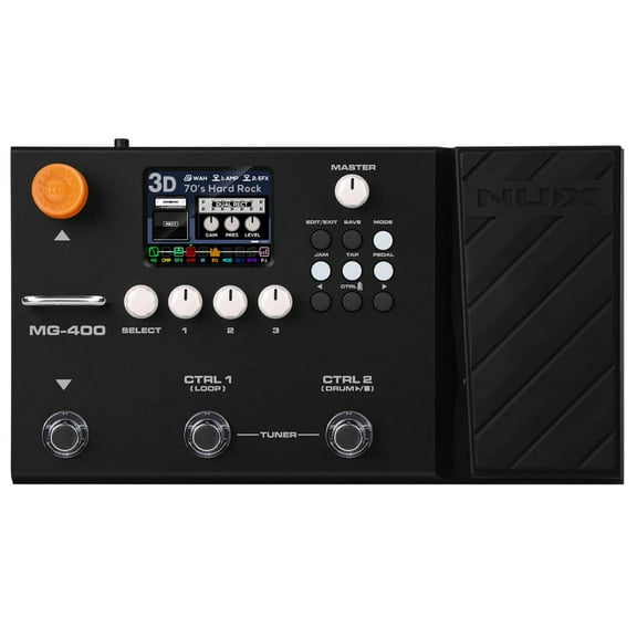 NUX MG-400 Multi Effects Pedal, Amp Modeling, 512 samples IR, 10 Independent Moveable Signal Blocks