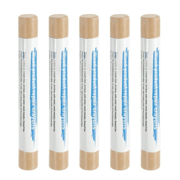 Uxcell 5pcs Wood Filler Sticks Wooden Wax Touch Up Furniture Repair Crayons for Scratch Cracks Hole Table Wood Floor, Japanese Maple