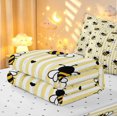 thumbnail image 6 of Erosebridal Cute Bug Bee Zipper Queen Comforter Set with Fitted Sheet and 2 Pillowcases,Cartoon Line Art Zipper Bedding Set,Beige Black,Reversible,4pcs, 6 of 8