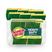 Scotch-Brite Heavy Duty Scrub Sponges, 6 Scrubbing Sponges