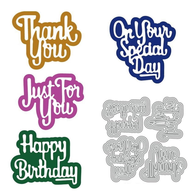 Scrapbooking Cutting Dies Ammsochy, feliz cumpleaños, gracias