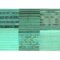 thumbnail image 1 of Ahgly Company Machine Washable Indoor Rectangle Patchwork Turquoise Blue Transitional Area Rugs, 2' x 5', 1 of 4