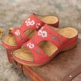 thumbnail image 4 of Dpityserensio Summer Ladies Fashion Wedge Heel Embroidery Flower Sandals Women's Shoes Sandals for Women Red 5(36), 4 of 4