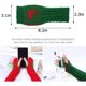 thumbnail image 3 of Guantes de invierno sin dedos - Guantes calentadores de brazos para mujer Guantes de muñeca de punto de ganchillo Guantes con orificio para el pulgar Guantes de tejido cálido de medio punto (verde+roj, 3 of 5