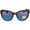 (06) 413 Shiny Urchin Crystal/Polarized Blue Mirror 580P, variant on Maya Grey Polycarbonate Cat Eye Ladies Sunglasses 6S9011-901105-55