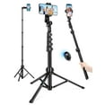 thumbnail image 1 of Nineigh Trípode de 71 pulgadas para iPhone, trípode para teléfono selfie Stick con control remoto, trípode para teléfono celular y trípode de viaje alto para grabar vídeos, selfies, fotos, compatible, 1 of 5