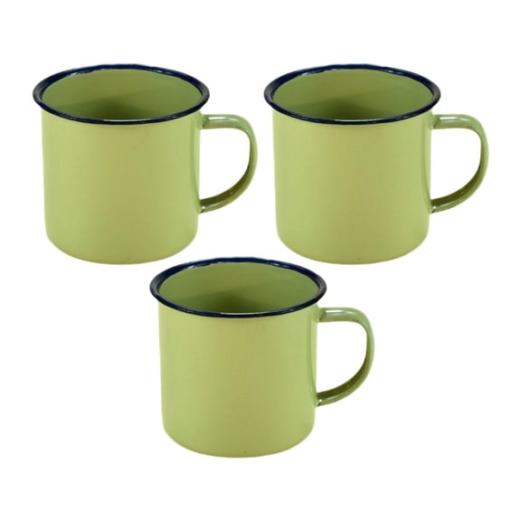 Fzaqwen 3 Pieces Enamel Coffee Cups Tea Mugs Sturdy with Handles Birthday Gifts Portable
