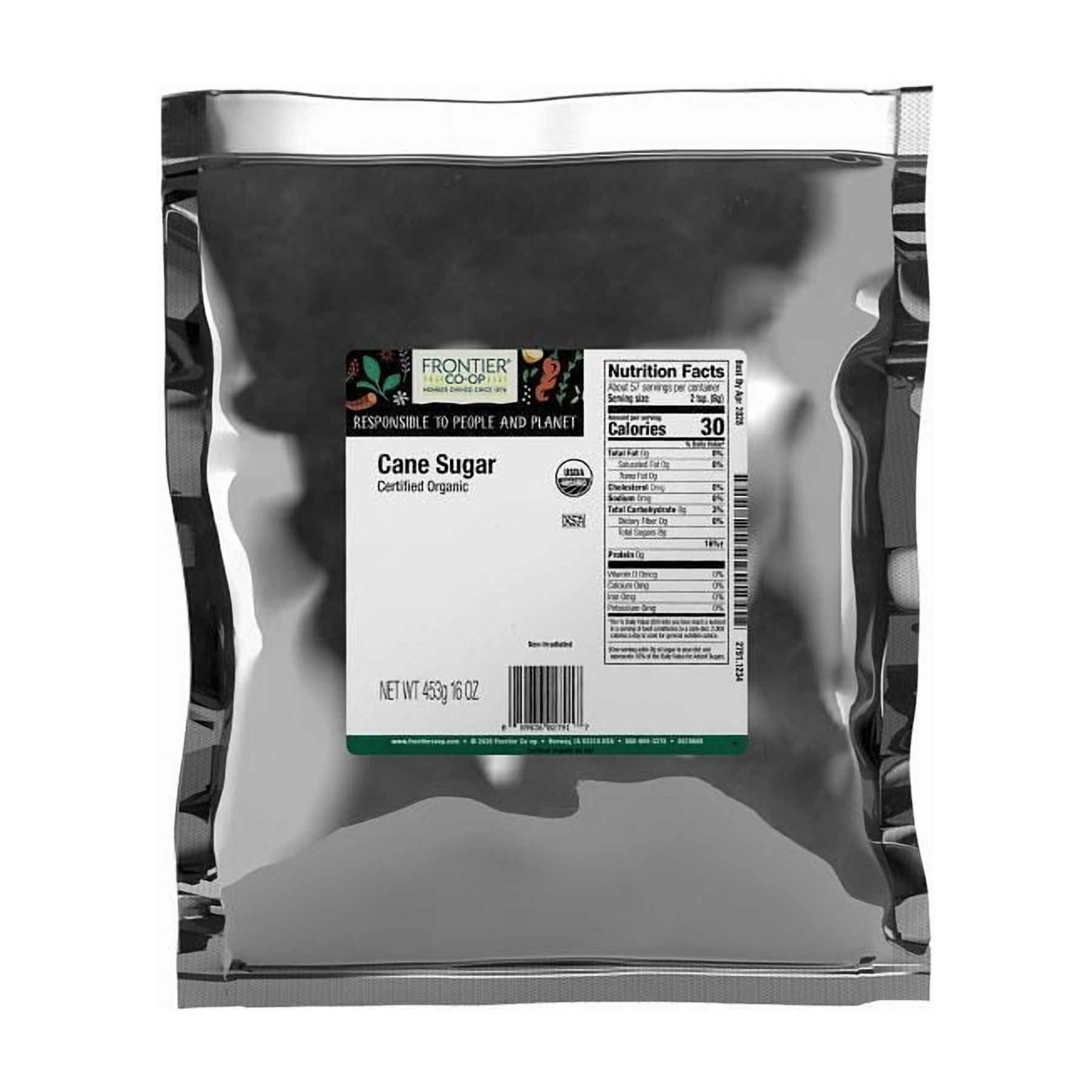 Frontier Co-op Cane Sugar, Organic 1 lb.