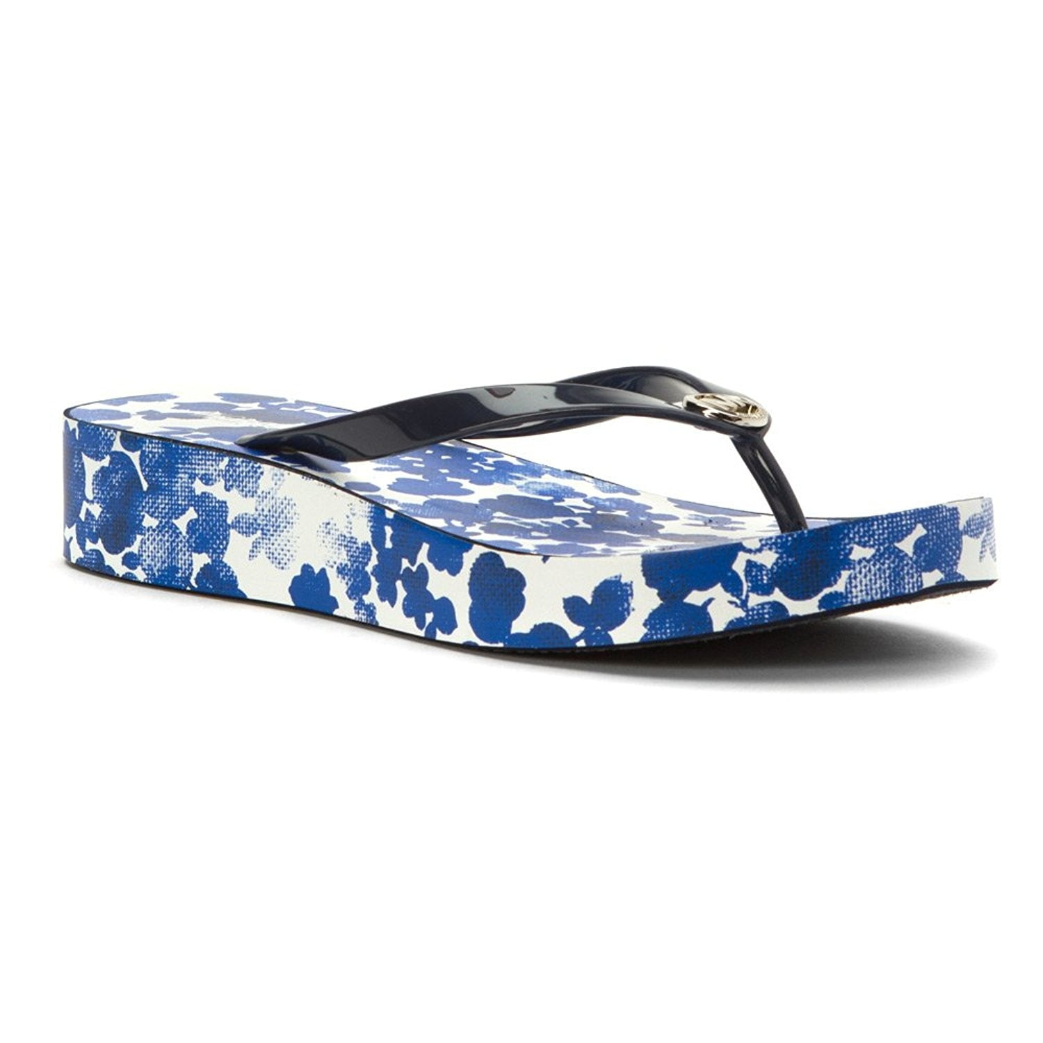 michael kors navy blue flip flops