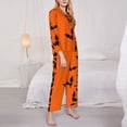 thumbnail image 3 of Fotbe Halloween Bats Conjunto de Pijama de Manga Larga para Mujer con Estampado, Ropa de Dormir de 2 Piezas, Conjunto de Casa Suave y Cómodo con Bolsillos-Large, 3 of 7