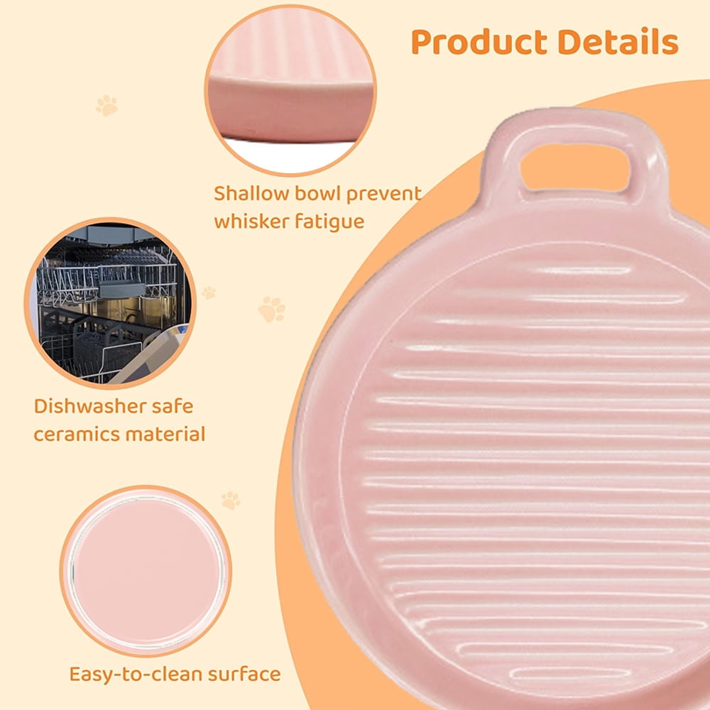 Gerrii 24-Pack Cat Bowls - 6 Inch Shallow Wheat Straw Food Dishes For Kittens, Ferrets, Stray Cats