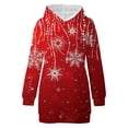 thumbnail image 3 of Robes de Fête de Noël pour Femmes Imprimé de Noël Manches Longues à Capuche avec Poche Robe Tunique Sweat-Shirt (Taille: 2TG), 3 of 4