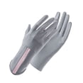 thumbnail image 5 of Guantes largos de secado rápido de seda de hielo de verano con protección solar UV para mujer, finos, para conducir al aire libre, montar a caballo, con tapa y pantalla táctil, 5 of 5