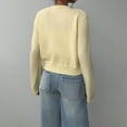 thumbnail image 5 of Jxximdong Fashion Coat for Women, Button Down Long Sleeve Crewneck Crop Cardigan Sweater Cute Knitwear Clothes, Women's Coats Yellow, 5 of 7