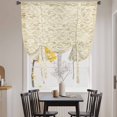 thumbnail image 3 of Beige Flowers Balloon Curtains for Windows, Bedroom Curtains 54 Inch Length, Spring Floral Farmhouse Retro Art Tie Up Curtains Panels Thermal Insulated Bathroom Curtains Window 42"x54", 3 of 8