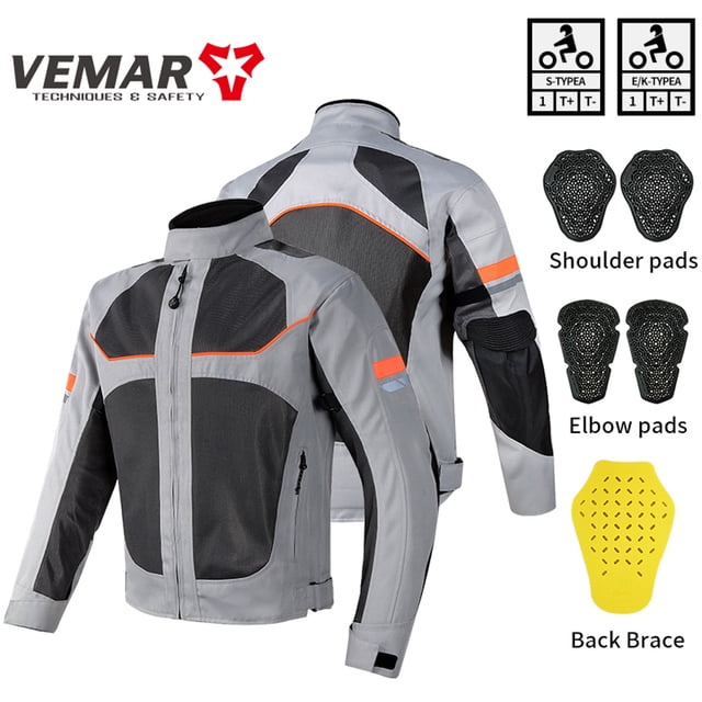 Vemar-Chaqueta de Moto de malla transpirable para hombre, ropa de Moto, abrigo negro, equipo de protección, Verano