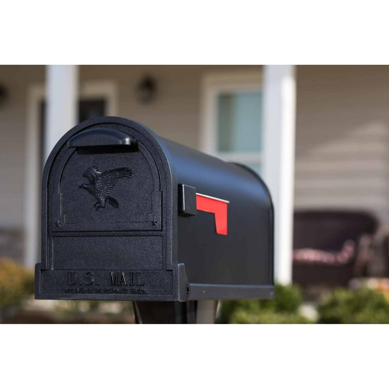 Arlington Large, Steel, Post-Mount Mailbox, Black Arlington Large, Steel, Post-Mount Mailbox, Black