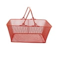 thumbnail image 1 of HILABEE Panier d'Achats Robuste Panier de Transport de Supermarché pour Bar Magasin de Détail Épicerie Rouge, 1 of 9
